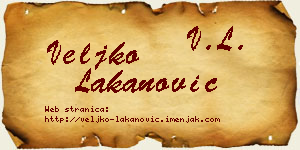 Veljko Lakanović vizit kartica